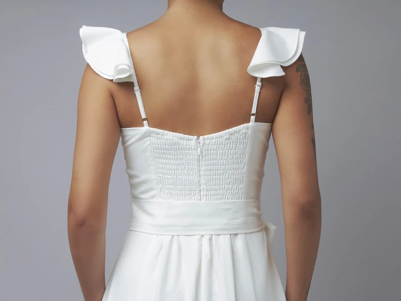 Timeless Glam Off-White Midi Dress