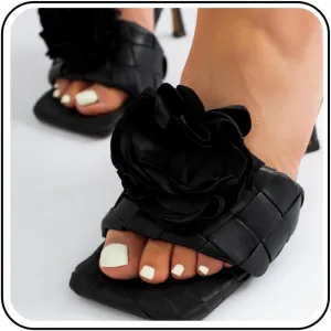 Vintage Decorative Flower Shoe Clips Elegant Black Rose Floral Removable High Heels Buckles Wedding Bridal Shoes Accessories