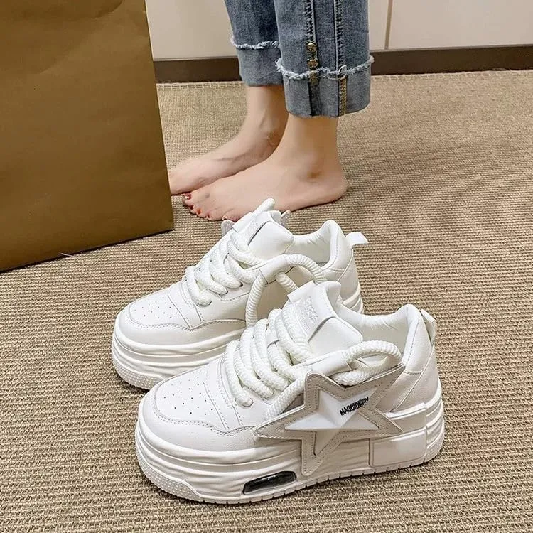 Walking Sneakers for Women Chunky Platform White Pink Dad Comfortable Casual Fashion Running Shoes