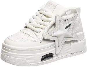 Walking Sneakers for Women Chunky Platform White Pink Dad Comfortable Casual Fashion Running Shoes
