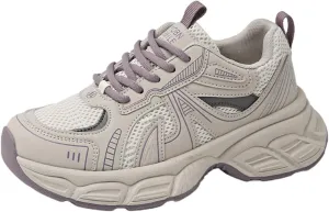 Women's Chunky Platform Height - Increasing Dad Sneakers, with Breathable Mesh and Stylish Lace - up. Ideal for Daily Errands, Shopping Trips and Casual Walks