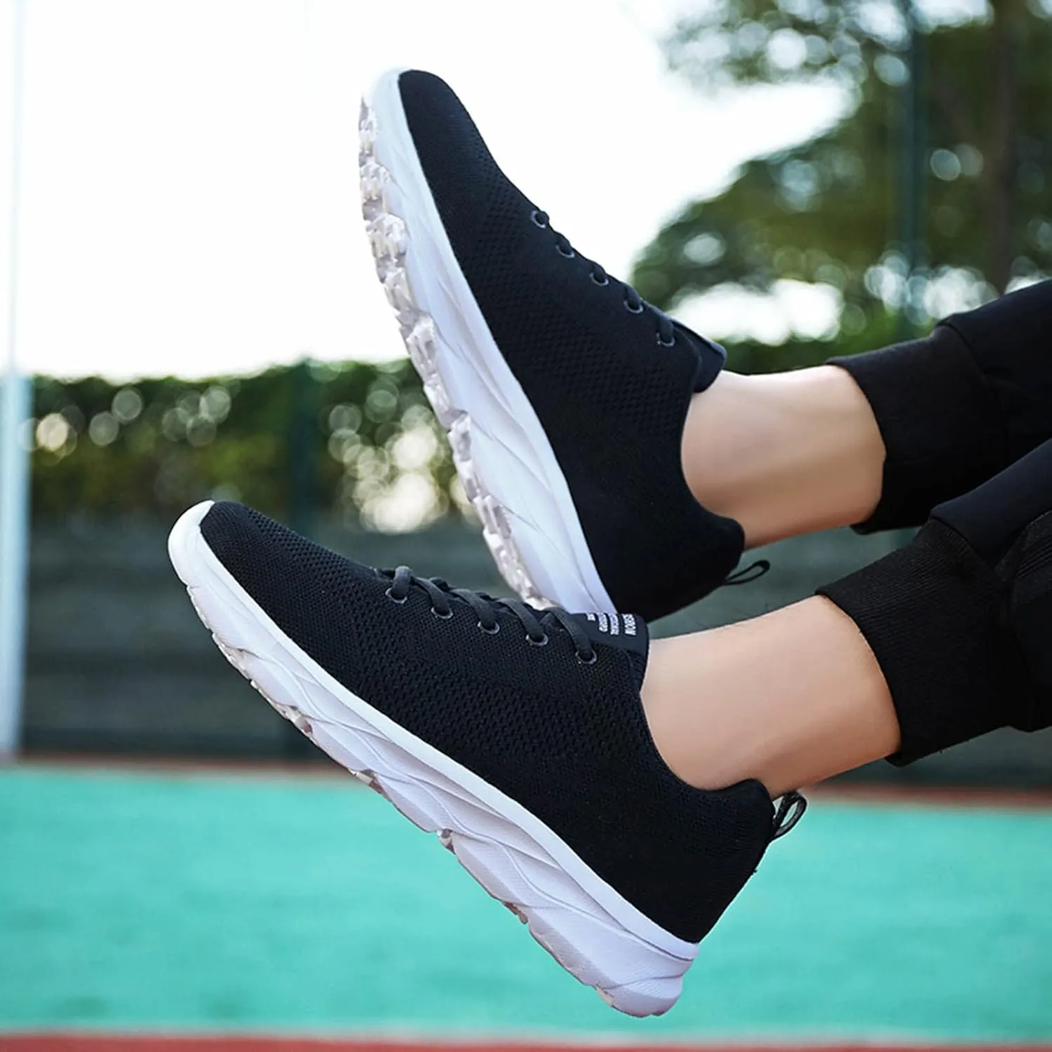 Womens Lace Up Running Shoes Non Slip Walking Shoes Running Shoes for Women Slip On Men's Casual Shoes Chunky Sneakers Red Tennis Shoe Cross Trainer Shoe