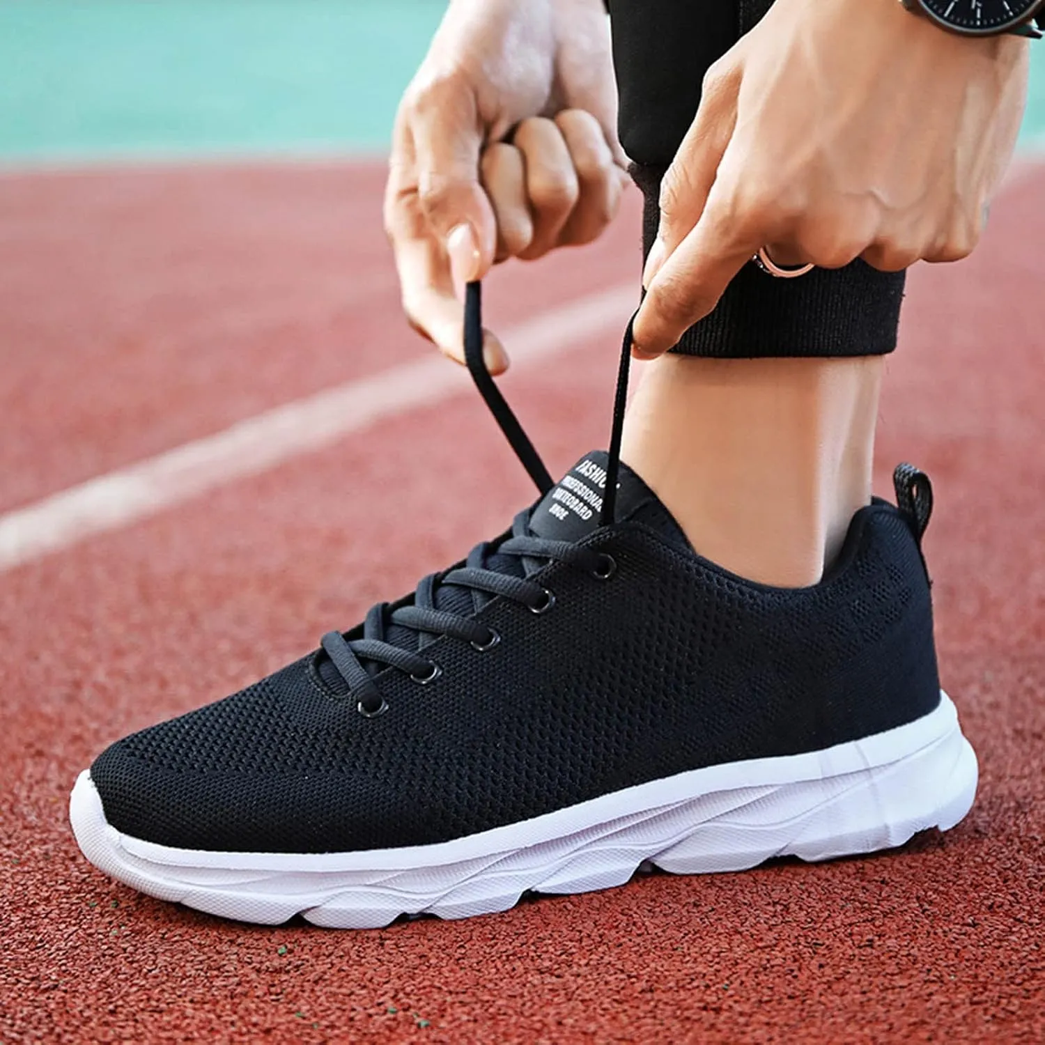 Womens Lace Up Running Shoes Non Slip Walking Shoes Running Shoes for Women Slip On Men's Casual Shoes Chunky Sneakers Red Tennis Shoe Cross Trainer Shoe