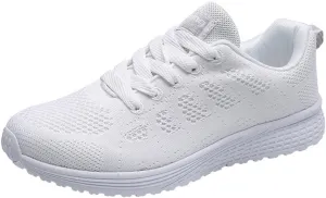 Womens Lace Up Walking Shoes Memory Foam Lightweight Comfort Running Shoes for Men Slip On Men's Casual Dress Shoes White Platform Sneakers Tennis Shoe Trainers Shoe