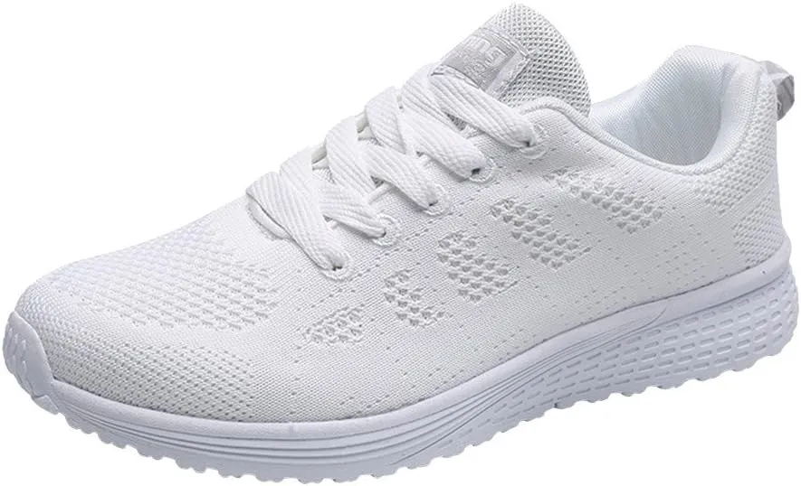Womens Lace Up Walking Shoes Memory Foam Lightweight Comfort Running Shoes for Men Slip On Men's Casual Dress Shoes White Platform Sneakers Tennis Shoe Trainers Shoe