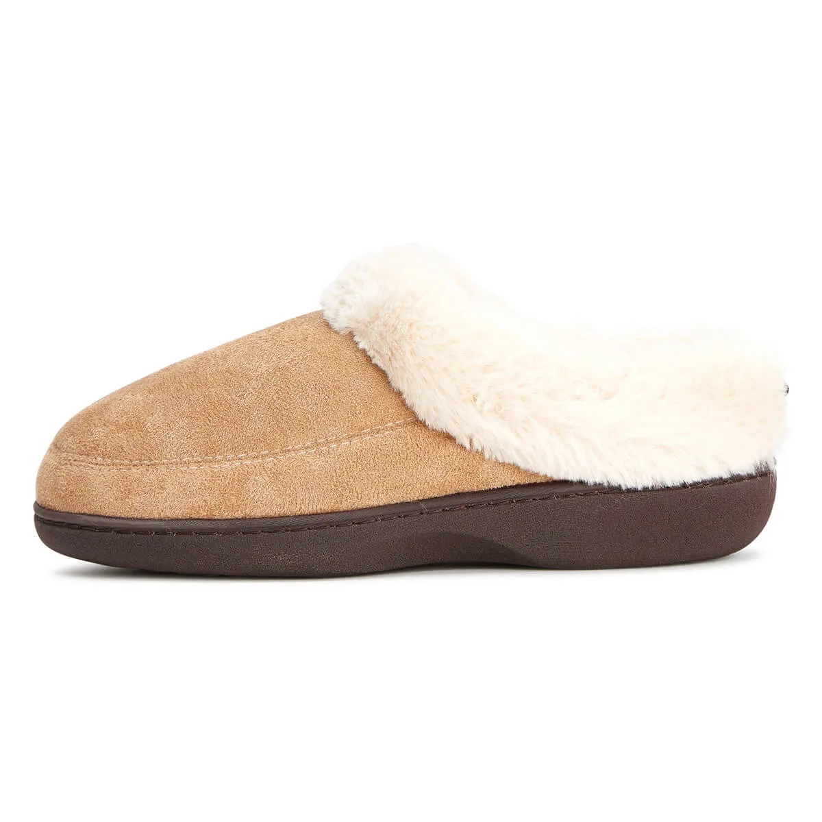 Women's Lydia Faux Suede Fur Collar Clog Slippers