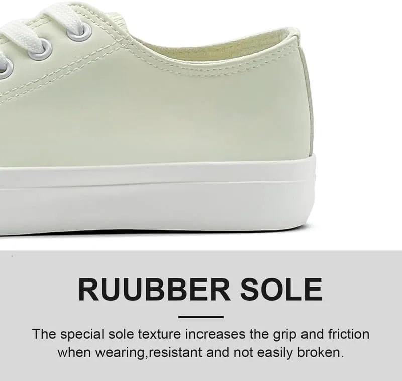 Womens Mens Fashion Sneakers Low Top PU Leather Shoes for Women Men Classic Lace Up Sneakers Casual Tennis Walking Shoes Comfortable