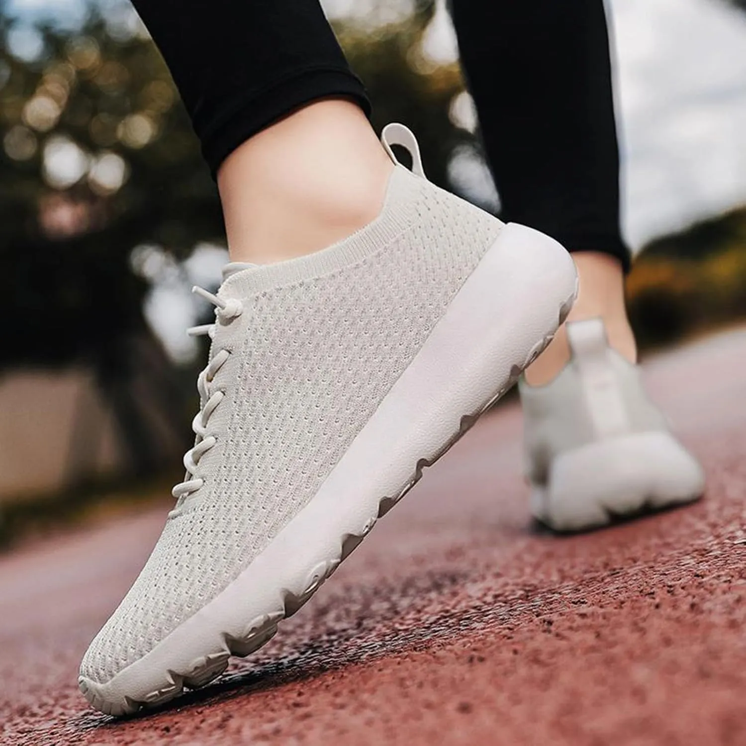 Womens Mesh Sneakers Sports Workout Gym Shoes for Running Lace Up Lightweight Breathable Cushion Sneaker with Arch Support