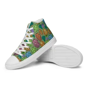 Women’s Mind Your Hops High-Top Canvas Shoes – Floral Hops Design