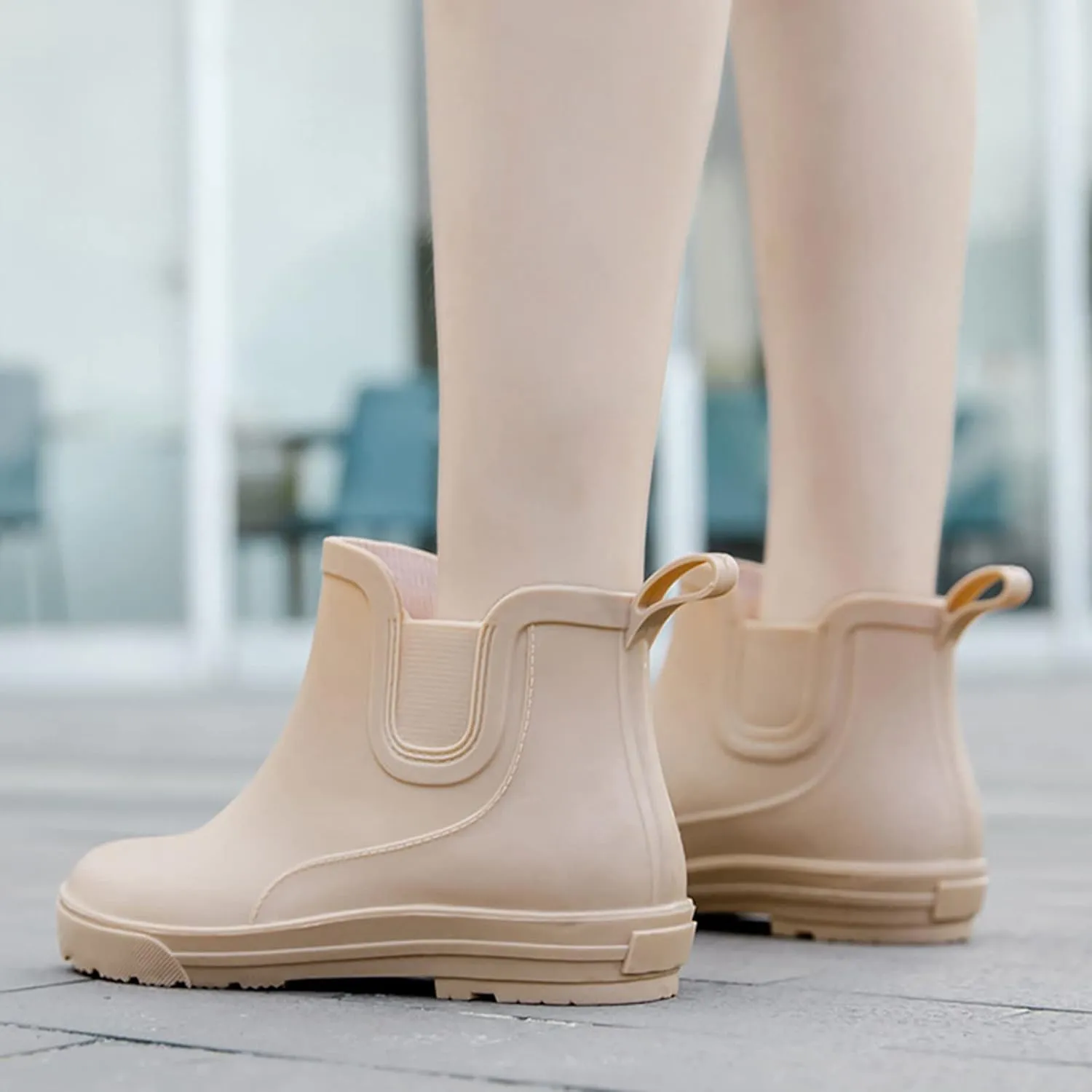 Womens Rain Boots Platform Mens Grounded Footwear Booties Black Slip On Barefoot Shoes Short Rain Boots for Women Waterproof Garden Shoes White Cowgirl Boots