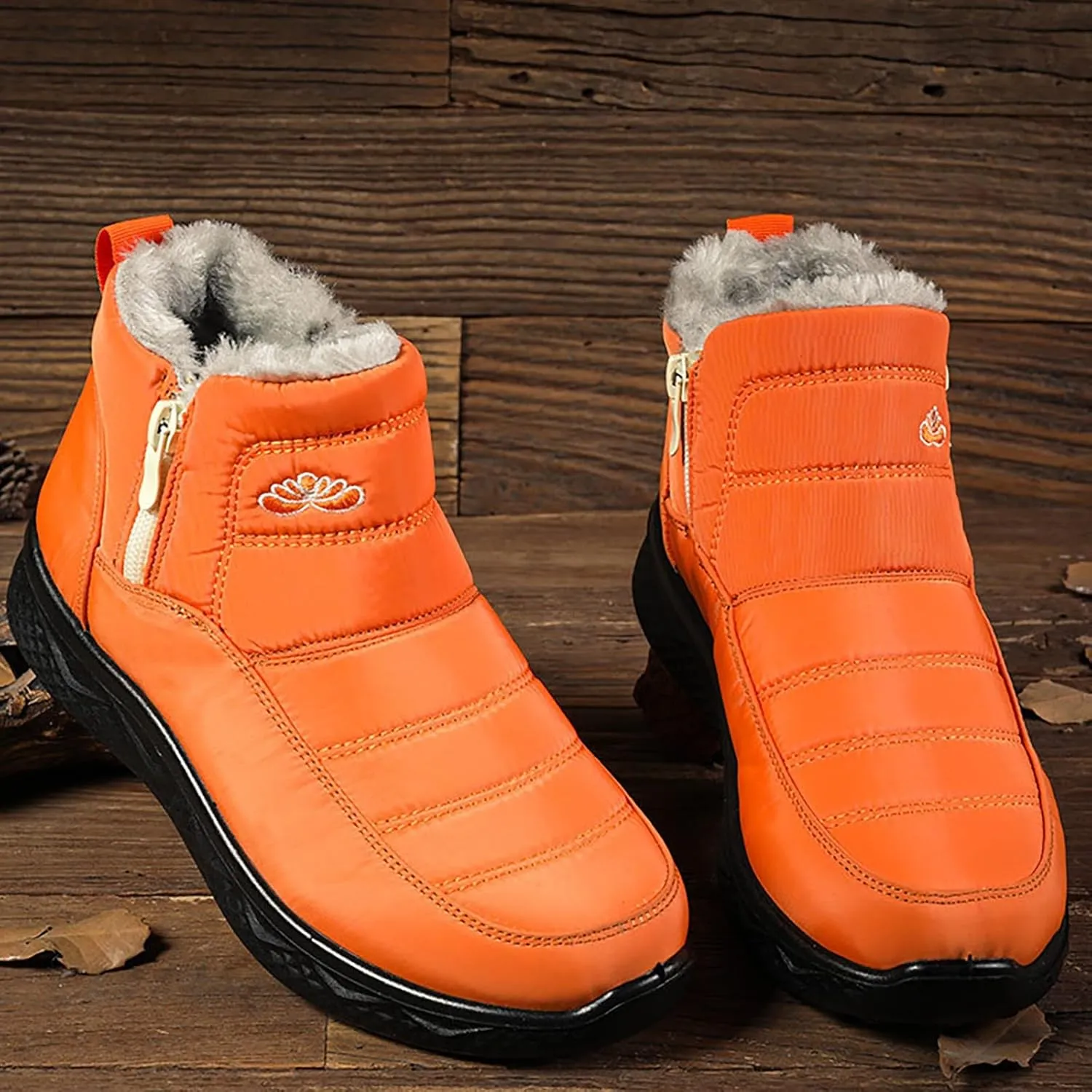 Women's Snow Boots Wide Width Adults Winter Boots Slip On for Womens Shoes Warm Barefoot Shoes Grounded Footwear Hiking Boots for Women Knee High Men's Snow Booties