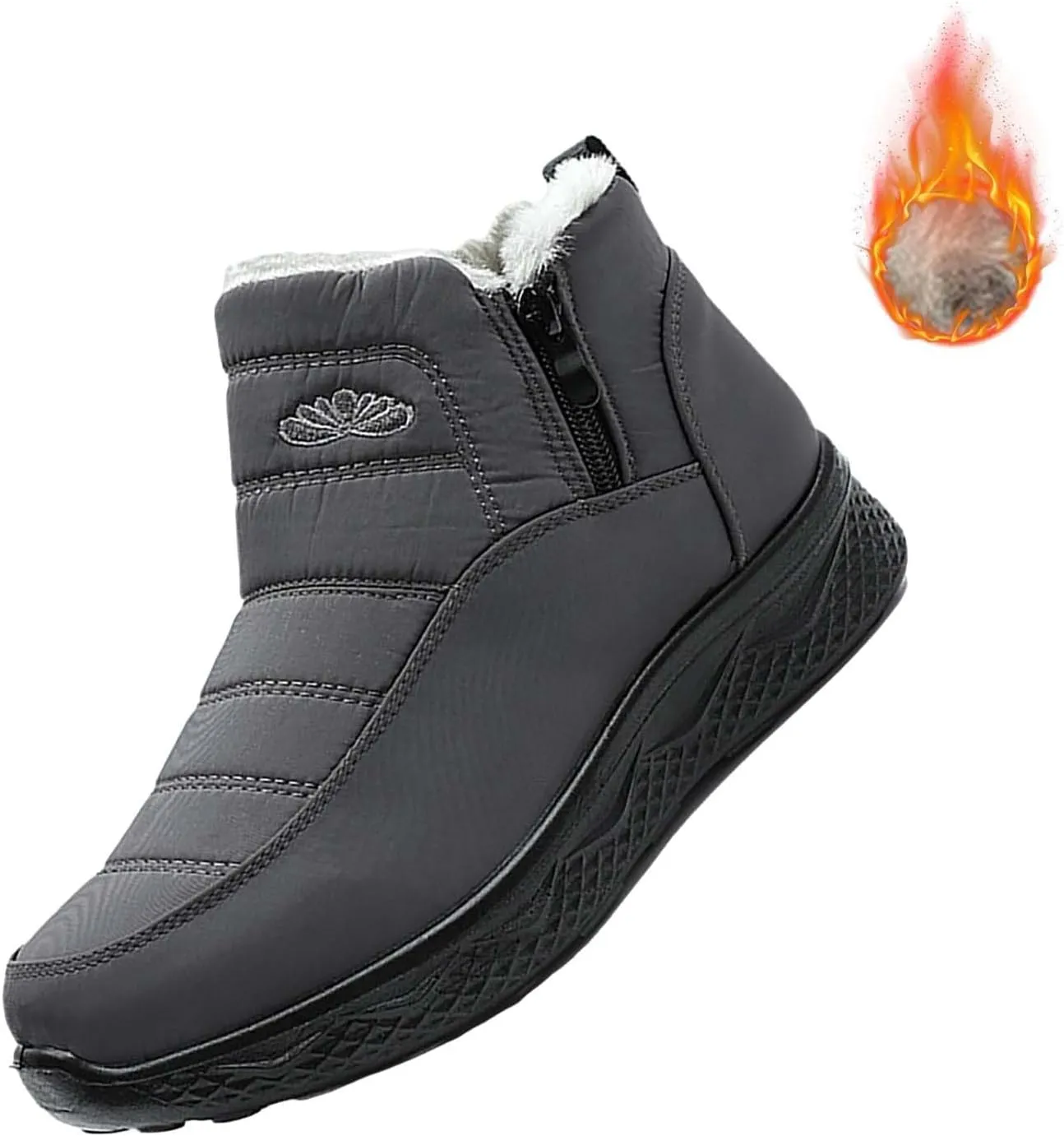 Women's Snow Boots Wide Width Adults Winter Boots Slip On for Womens Shoes Warm Barefoot Shoes Grounded Footwear Hiking Boots for Women Knee High Men's Snow Booties