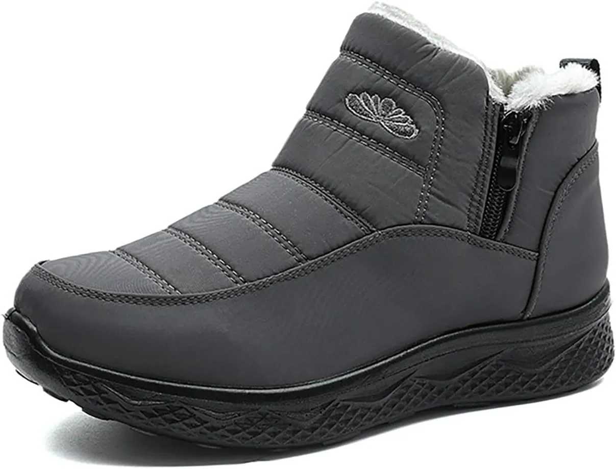 Women's Snow Boots Wide Width Adults Winter Boots Slip On for Womens Shoes Warm Barefoot Shoes Grounded Footwear Hiking Boots for Women Knee High Men's Snow Booties