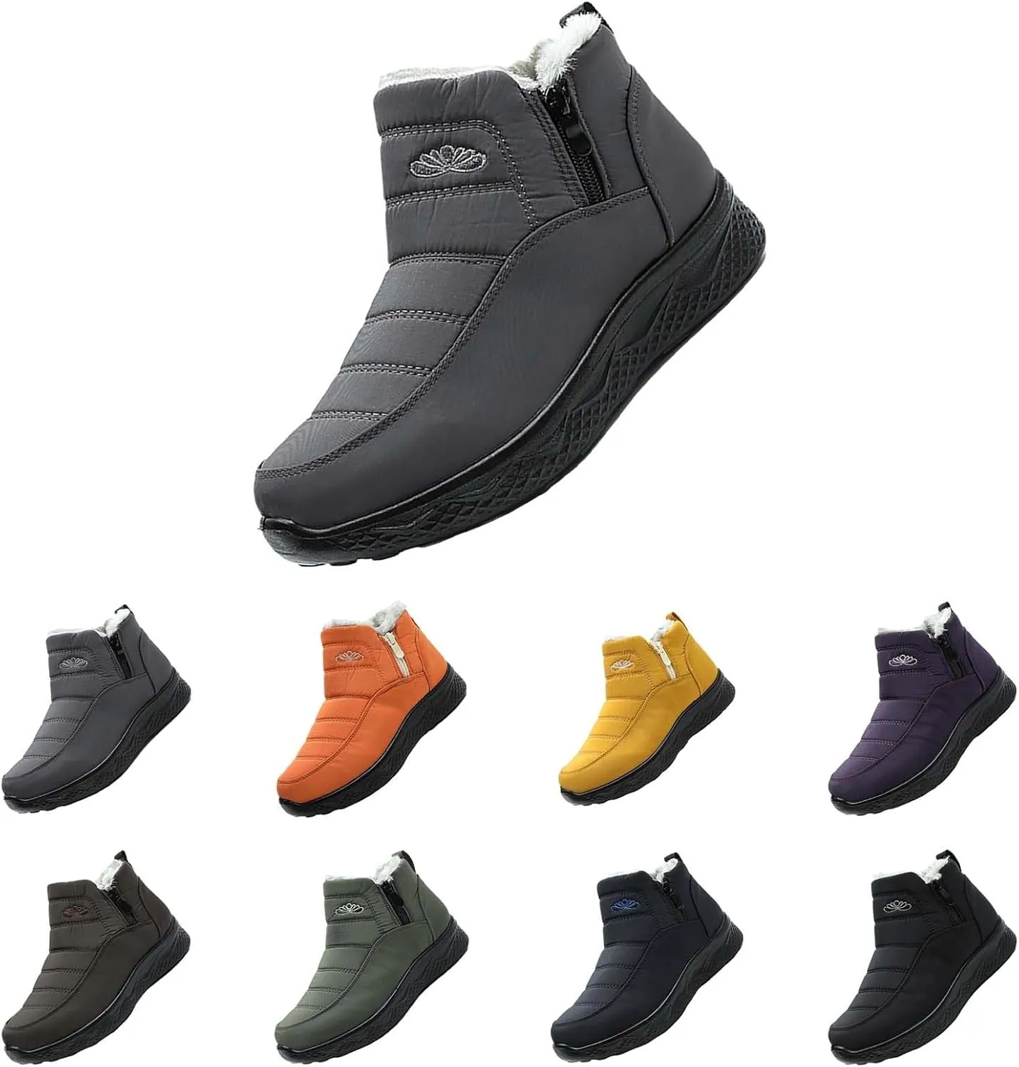 Women's Snow Boots Wide Width Adults Winter Boots Slip On for Womens Shoes Warm Barefoot Shoes Grounded Footwear Hiking Boots for Women Knee High Men's Snow Booties