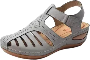 Women's Wedge Sandals Summer Closed Toe Sandals for Women Platform Dressy Wedge Sandal Fisherman Comfortable Hollow Out Sandal Orthopedic Arch Support Non-Slip Adjustable Strap Retro Shoes