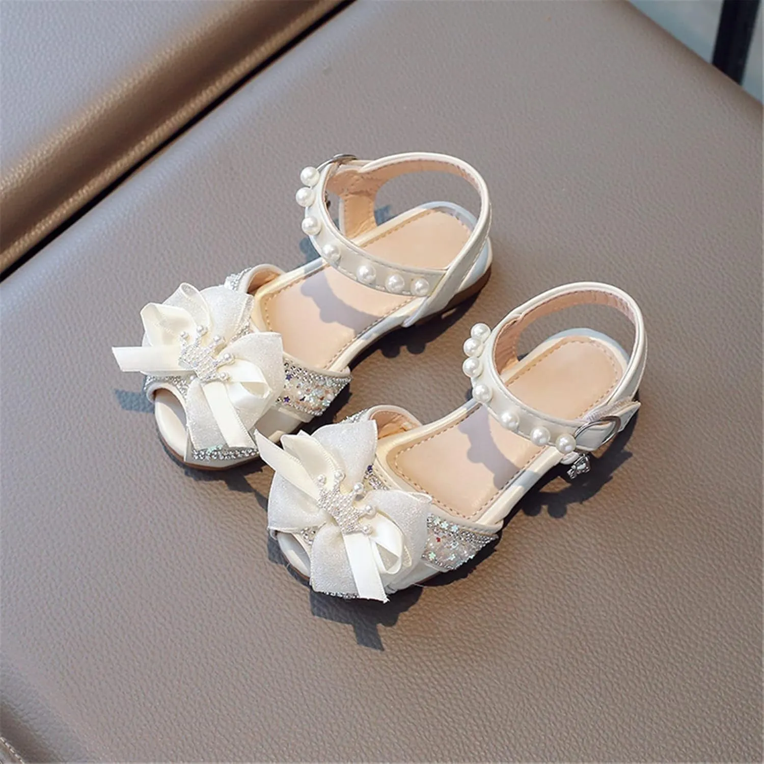 Zapatos Para NiOs Summer Baby Toddler Sandals Summer Lightweight Breathable Bow Girls Princess Girls Dress Shoes Size 1